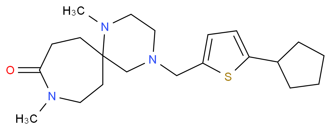 4-[(5-cyclopentyl-2-thienyl)methyl]-1,9-dimethyl-1,4,9-triazaspiro[5.6]dodecan-10-one_分子结构_CAS_)