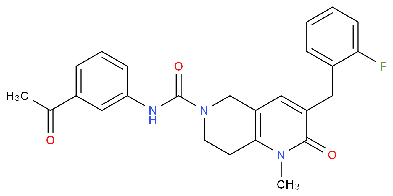 N-(3-acetylphenyl)-3-(2-fluorobenzyl)-1-methyl-2-oxo-1,5,7,8-tetrahydro-1,6-naphthyridine-6(2H)-carboxamide_分子结构_CAS_)