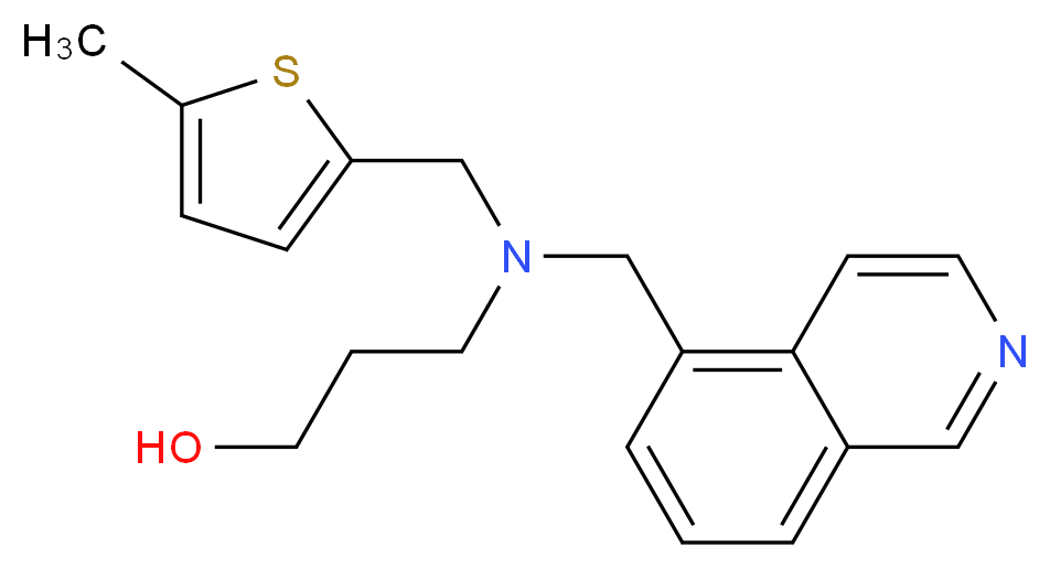 3-{(isoquinolin-5-ylmethyl)[(5-methyl-2-thienyl)methyl]amino}propan-1-ol_分子结构_CAS_)