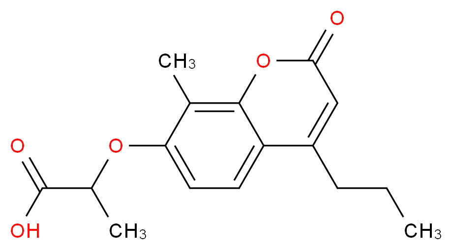 2-[(8-methyl-2-oxo-4-propyl-2H-chromen-7-yl)oxy]propanoic acid_分子结构_CAS_438027-08-8