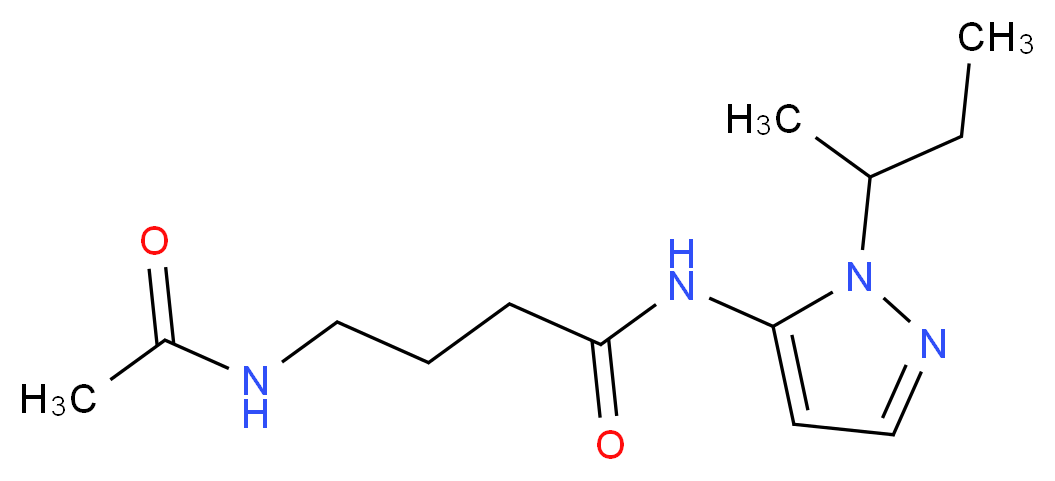 4-(acetylamino)-N-(1-sec-butyl-1H-pyrazol-5-yl)butanamide_分子结构_CAS_)