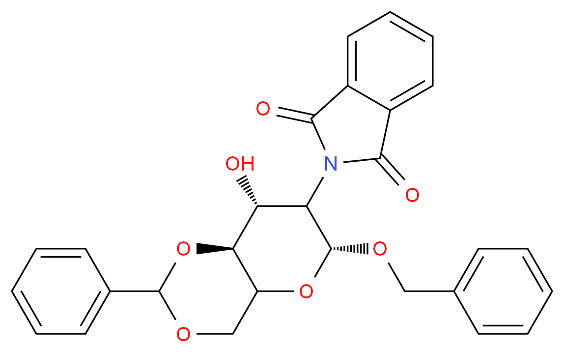 2-[(6R,8R,8aS)-6-(benzyloxy)-8-hydroxy-2-phenyl-hexahydro-2H-pyrano[3,2-d][1,3]dioxin-7-yl]-2,3-dihydro-1H-isoindole-1,3-dione_分子结构_CAS_80035-33-2