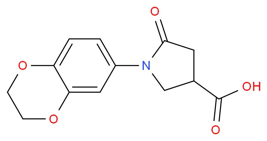 1-(2,3-dihydro-1,4-benzodioxin-6-yl)-5-oxopyrrolidine-3-carboxylic acid_分子结构_CAS_260555-42-8