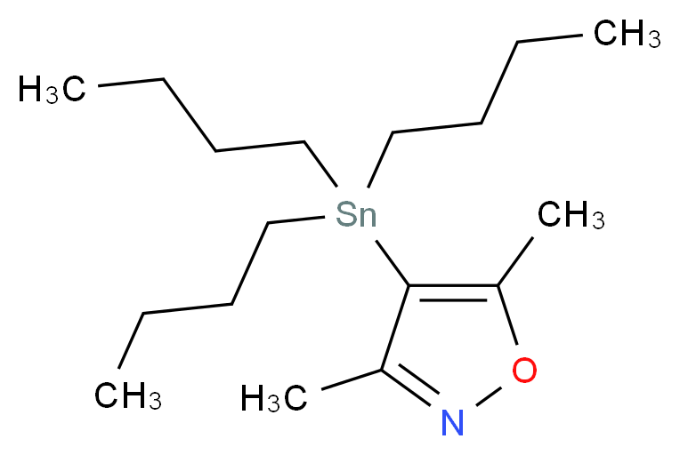 3,5-Dimethyl-4-(tributylstannyl)isoxazole_分子结构_CAS_136295-80-2)