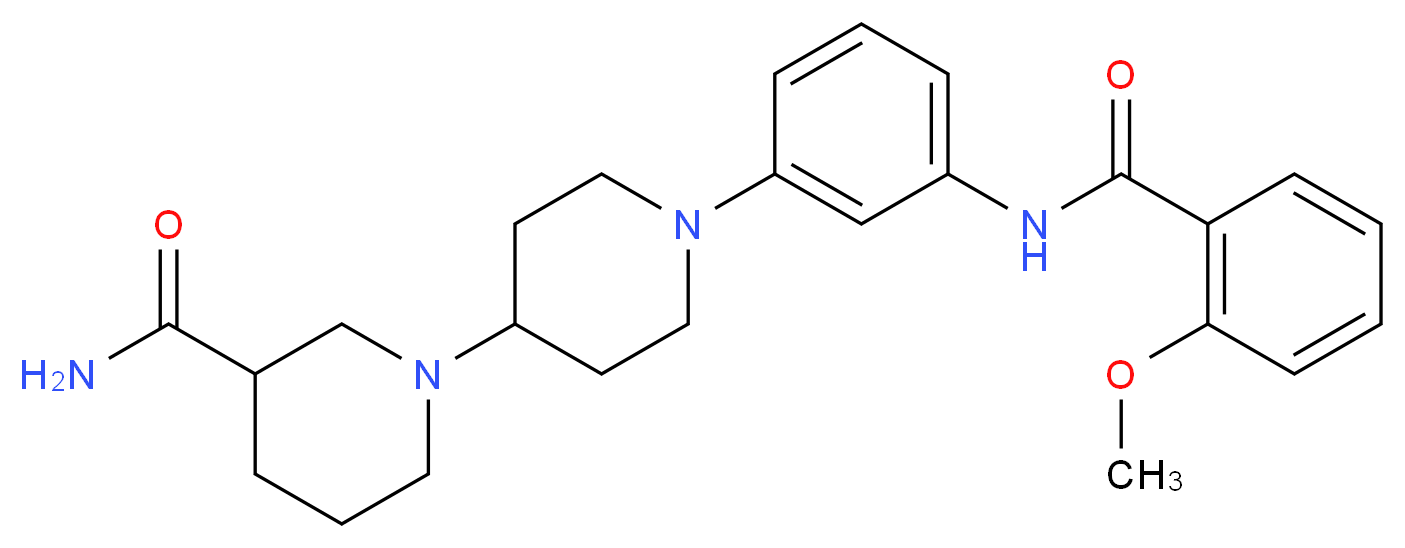 1'-{3-[(2-methoxybenzoyl)amino]phenyl}-1,4'-bipiperidine-3-carboxamide_分子结构_CAS_)