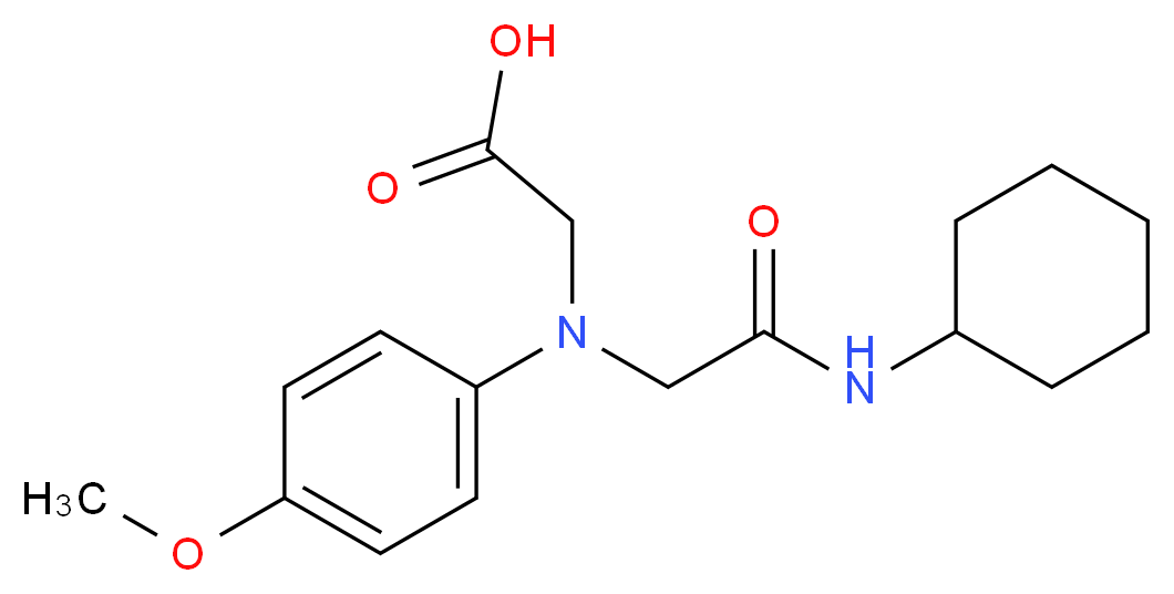 [[2-(Cyclohexylamino)-2-oxoethyl]-(4-methoxyphenyl)amino]acetic acid_分子结构_CAS_)
