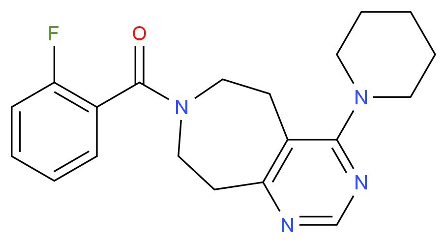7-(2-fluorobenzoyl)-4-piperidin-1-yl-6,7,8,9-tetrahydro-5H-pyrimido[4,5-d]azepine_分子结构_CAS_)
