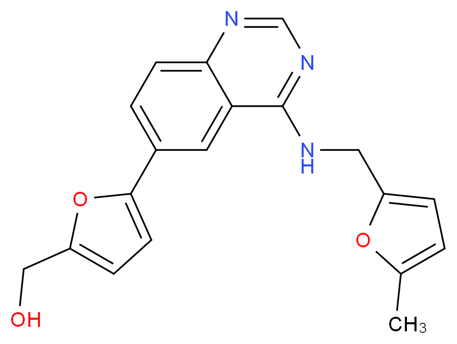 [5-(4-{[(5-methylfuran-2-yl)methyl]amino}quinazolin-6-yl)furan-2-yl]methanol_分子结构_CAS_1285702-20-6