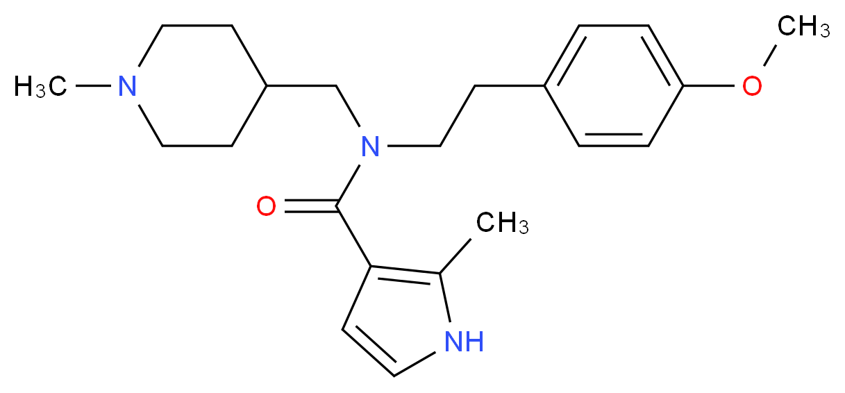 N-[2-(4-methoxyphenyl)ethyl]-2-methyl-N-[(1-methylpiperidin-4-yl)methyl]-1H-pyrrole-3-carboxamide_分子结构_CAS_)