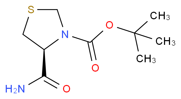(S)-tert-butyl 4-carbamoylthiazolidine-3-carboxylate_分子结构_CAS_739365-93-6)