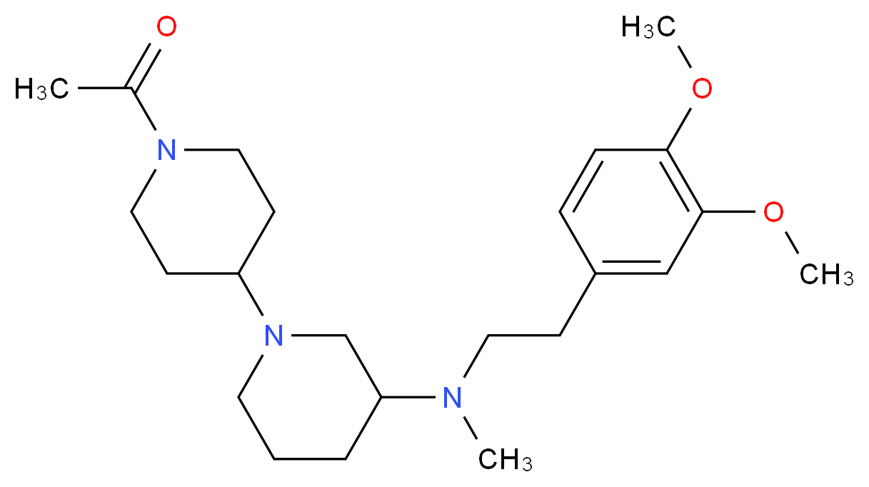 1'-acetyl-N-[2-(3,4-dimethoxyphenyl)ethyl]-N-methyl-1,4'-bipiperidin-3-amine_分子结构_CAS_)