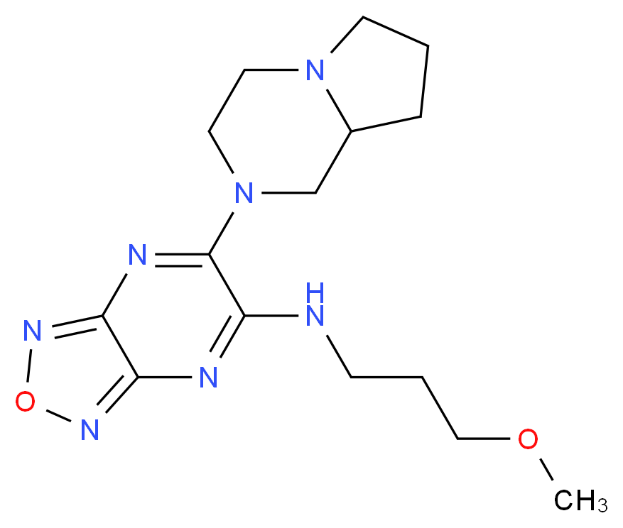 6-(hexahydropyrrolo[1,2-a]pyrazin-2(1H)-yl)-N-(3-methoxypropyl)[1,2,5]oxadiazolo[3,4-b]pyrazin-5-amine_分子结构_CAS_)