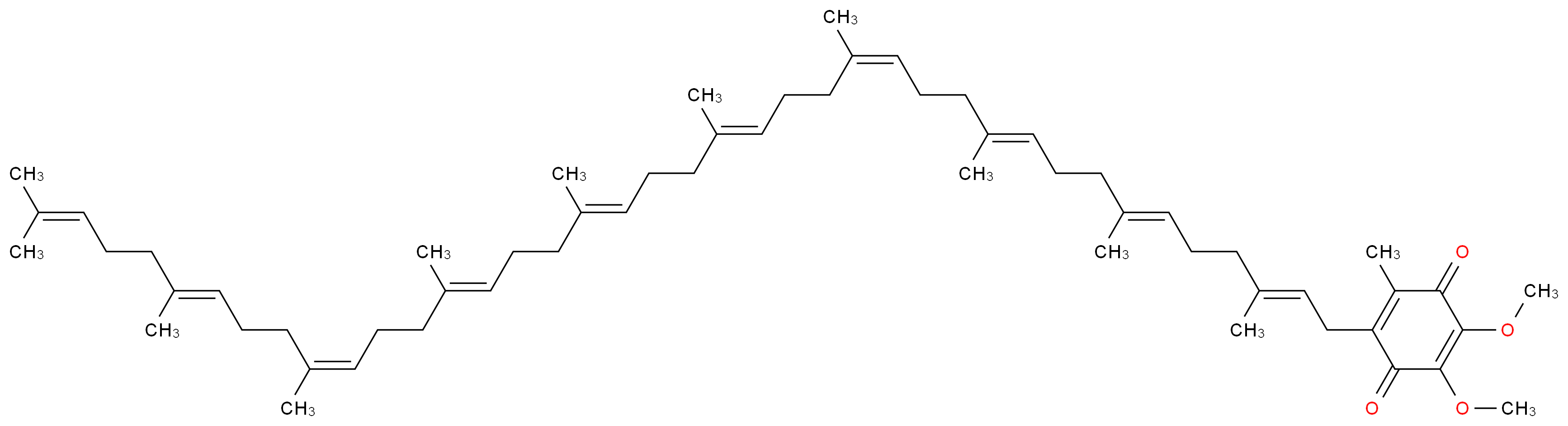 2-[(2E,6E,10E,14Z,18E,22E,26E,30Z,34E)-3,7,11,15,19,23,27,31,35,39-decamethyltetraconta-2,6,10,14,18,22,26,30,34,38-decaen-1-yl]-5,6-dimethoxy-3-methylcyclohexa-2,5-diene-1,4-dione_分子结构_CAS_303-98-0