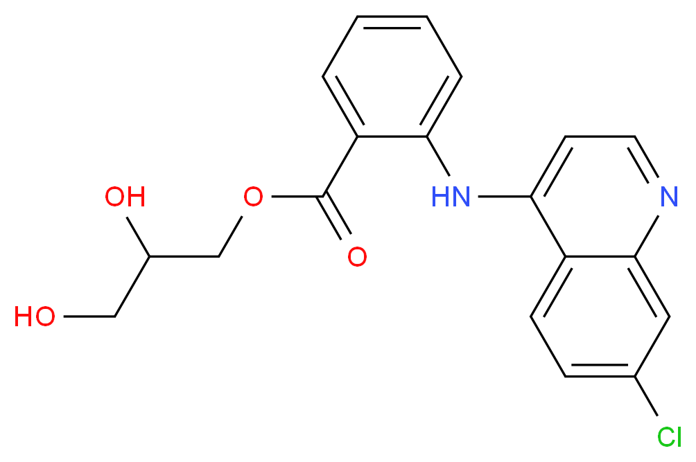 2,3-dihydroxypropyl 2-[(7-chloroquinolin-4-yl)amino]benzoate_分子结构_CAS_3820-67-5