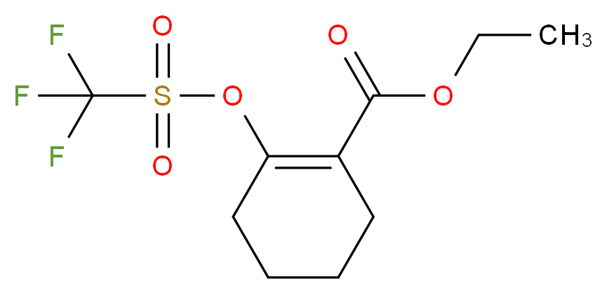 ethyl 2-(trifluoromethanesulfonyloxy)cyclohex-1-ene-1-carboxylate_分子结构_CAS_122135-83-5