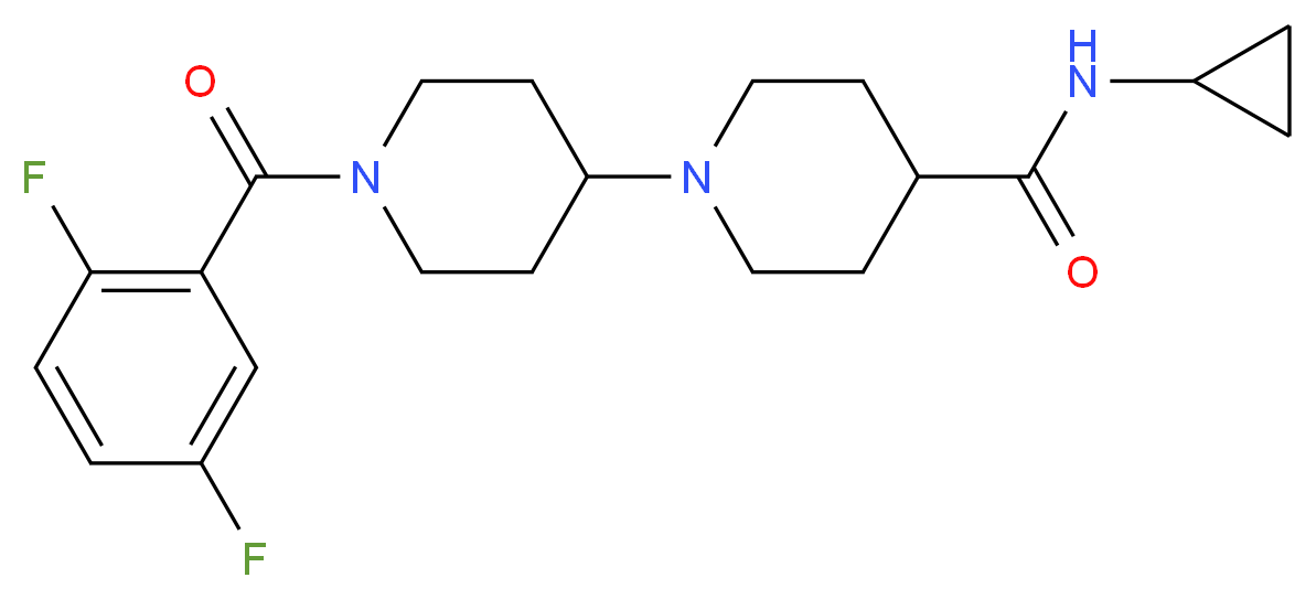 N-cyclopropyl-1'-(2,5-difluorobenzoyl)-1,4'-bipiperidine-4-carboxamide_分子结构_CAS_)