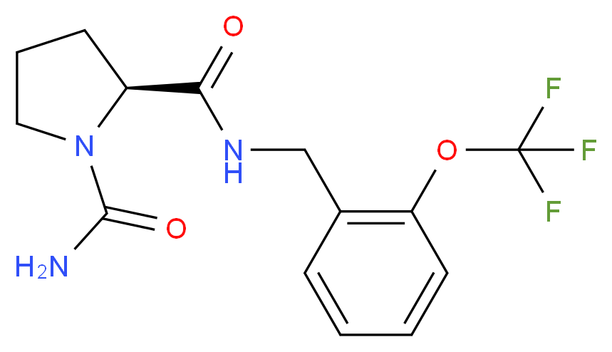(2S)-N~2~-[2-(trifluoromethoxy)benzyl]pyrrolidine-1,2-dicarboxamide_分子结构_CAS_)
