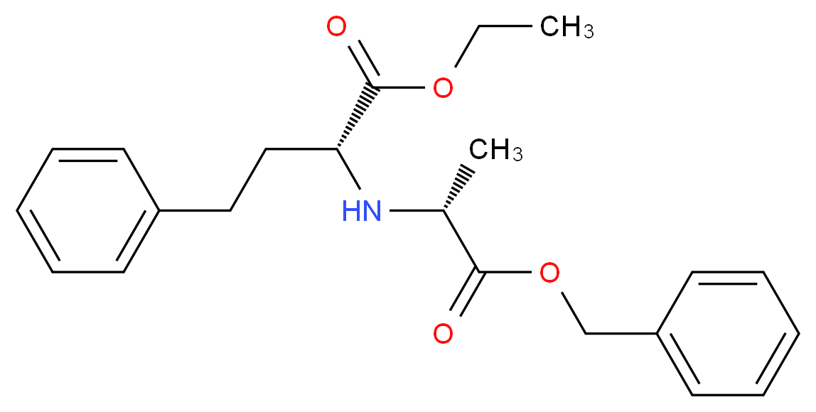 ethyl (2R)-2-{[(2R)-1-(benzyloxy)-1-oxopropan-2-yl]amino}-4-phenylbutanoate_分子结构_CAS_93836-47-6