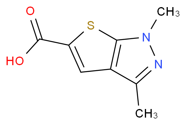 1,3-dimethyl-1H-thieno[2,3-c]pyrazole-5-carboxylic acid_分子结构_CAS_25252-46-4