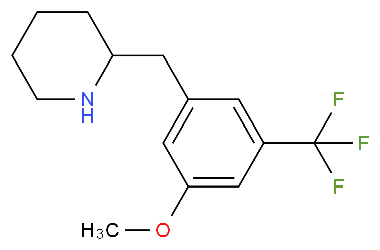 2-{[3-methoxy-5-(trifluoromethyl)phenyl]methyl}piperidine_分子结构_CAS_955315-21-6