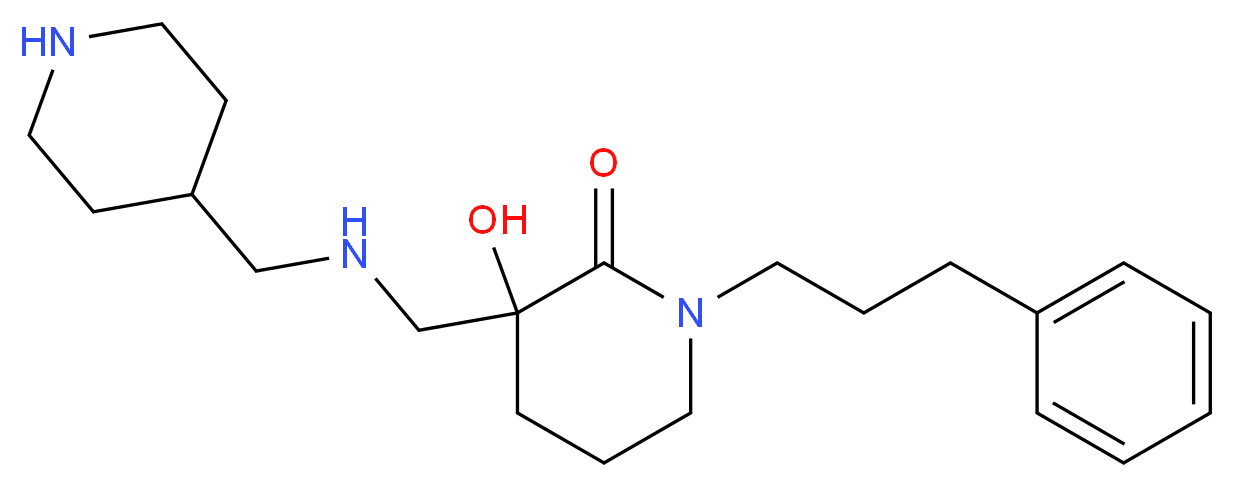 3-hydroxy-1-(3-phenylpropyl)-3-{[(piperidin-4-ylmethyl)amino]methyl}piperidin-2-one_分子结构_CAS_)