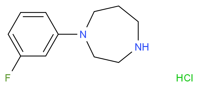 1-(3-氟苯基)高哌嗪 单盐酸盐_分子结构_CAS_934991-99-8)