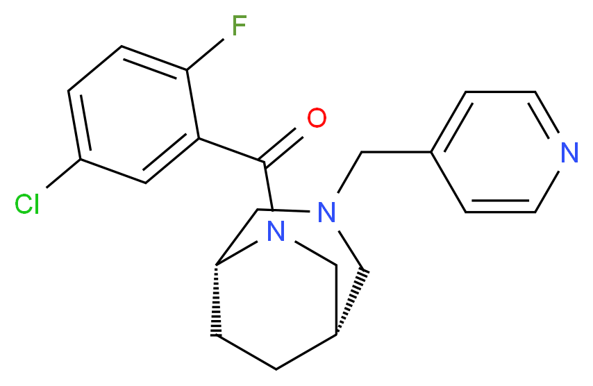 (1S*,5R*)-6-(5-chloro-2-fluorobenzoyl)-3-(4-pyridinylmethyl)-3,6-diazabicyclo[3.2.2]nonane_分子结构_CAS_)