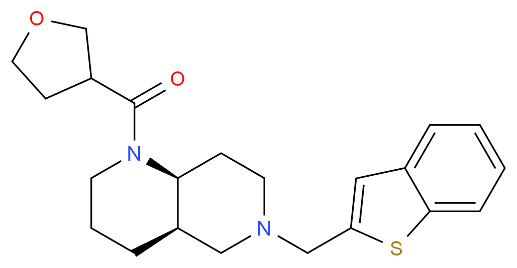 (4aR*,8aS*)-6-(1-benzothien-2-ylmethyl)-1-(tetrahydro-3-furanylcarbonyl)decahydro-1,6-naphthyridine_分子结构_CAS_)