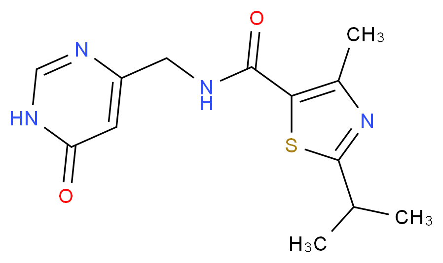2-isopropyl-4-methyl-N-[(6-oxo-1,6-dihydropyrimidin-4-yl)methyl]-1,3-thiazole-5-carboxamide_分子结构_CAS_)