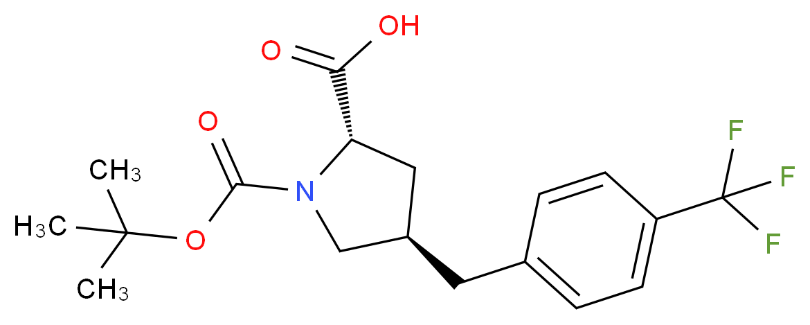 (2S,4R)-1-[(tert-butoxy)carbonyl]-4-{[4-(trifluoromethyl)phenyl]methyl}pyrrolidine-2-carboxylic acid_分子结构_CAS_957311-17-0
