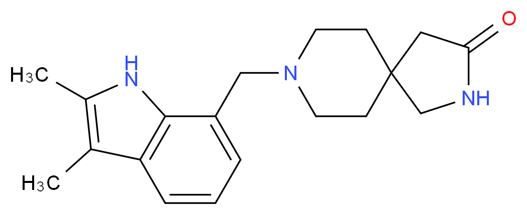 8-[(2,3-dimethyl-1H-indol-7-yl)methyl]-2,8-diazaspiro[4.5]decan-3-one_分子结构_CAS_)