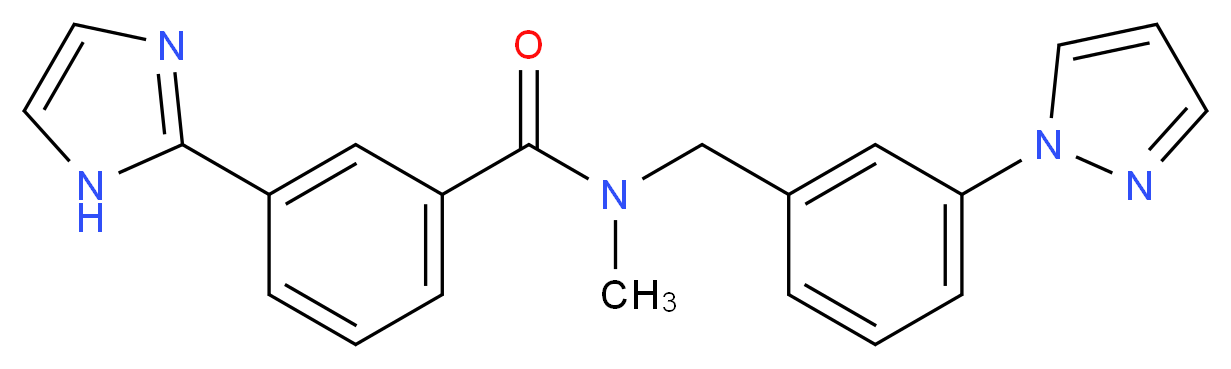3-(1H-imidazol-2-yl)-N-methyl-N-[3-(1H-pyrazol-1-yl)benzyl]benzamide_分子结构_CAS_)