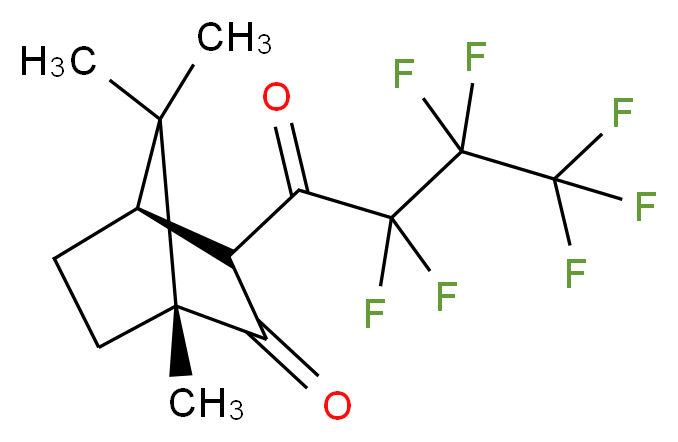 (1R,4R)-3-(heptafluorobutanoyl)-1,7,7-trimethylbicyclo[2.2.1]heptan-2-one_分子结构_CAS_51800-99-8