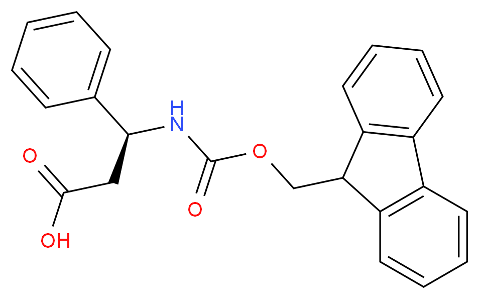 (3S)-3-{[(9H-fluoren-9-ylmethoxy)carbonyl]amino}-3-phenylpropanoic acid_分子结构_CAS_209252-15-3