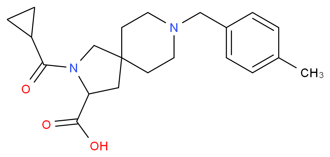 2-(cyclopropylcarbonyl)-8-(4-methylbenzyl)-2,8-diazaspiro[4.5]decane-3-carboxylic acid_分子结构_CAS_)
