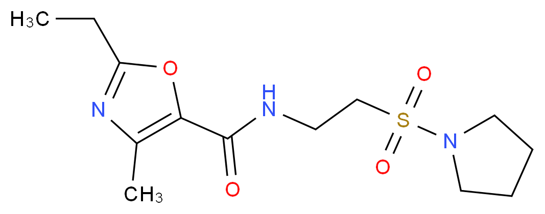 2-ethyl-4-methyl-N-[2-(pyrrolidin-1-ylsulfonyl)ethyl]-1,3-oxazole-5-carboxamide_分子结构_CAS_)