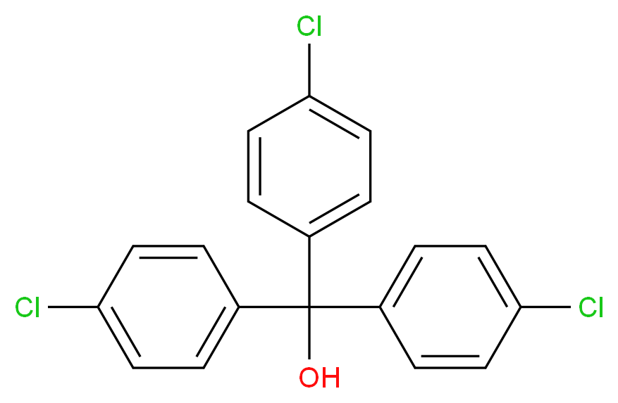 tris(4-chlorophenyl)methanol_分子结构_CAS_3010-80-8