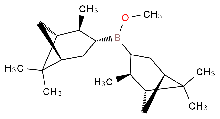(-)-B-甲氧基二异松蒎基硼烷 水合物_分子结构_CAS_85134-98-1(anhydrous))