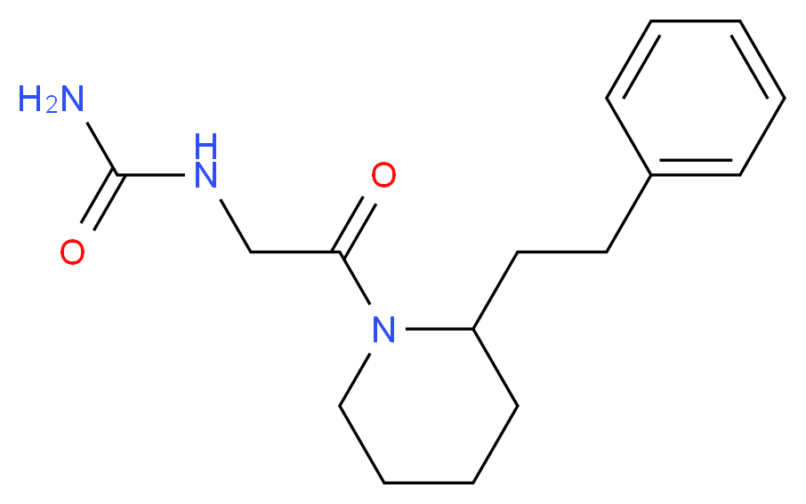 N-{2-oxo-2-[2-(2-phenylethyl)-1-piperidinyl]ethyl}urea (non-preferred name)_分子结构_CAS_)