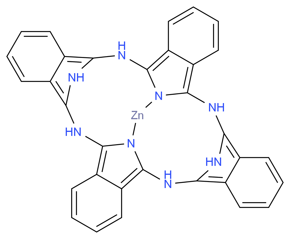 9,18,27,36,37,39,40,41-octaaza-38-zincadecacyclo[17.17.3.1<sup>1</sup><sup>0</sup>,<sup>1</sup><sup>7</sup>.1<sup>2</sup><sup>8</sup>,<sup>3</sup><sup>5</sup>.0<sup>2</sup>,<sup>7</sup>.0<sup>8</sup>,<sup>3</sup><sup>7</sup>.0<sup>1</sup><sup>1</sup>,<sup>1</sup><sup>6</sup>.0<sup>2</sup><sup>0</sup>,<sup>2</sup><sup>5</sup>.0<sup>2</sup><sup>6</sup>,<sup>3</sup><sup>9</sup>.0<sup>2</sup><sup>9</sup>,<sup>3</sup><sup>4</sup>]hentetraconta-1,3,5,7,10,12,14,16,19,21,23,25,28,30,32,34-hexadecaene_分子结构_CAS_14320-04-8