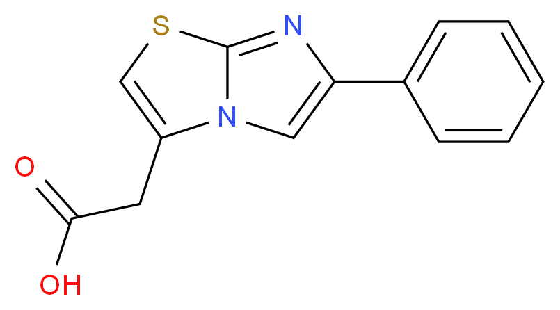 2-{6-phenylimidazo[2,1-b][1,3]thiazol-3-yl}acetic acid_分子结构_CAS_68347-91-1