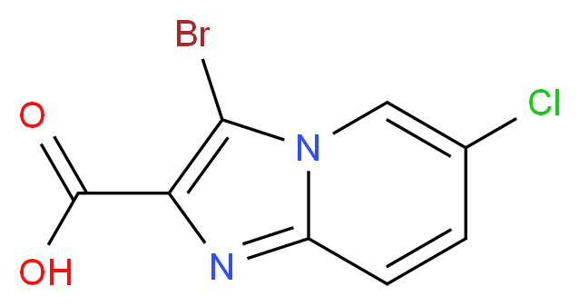 3-Bromo-6-chloroimidazo[1,2-a]pyridine-2-carboxylic acid_分子结构_CAS_)