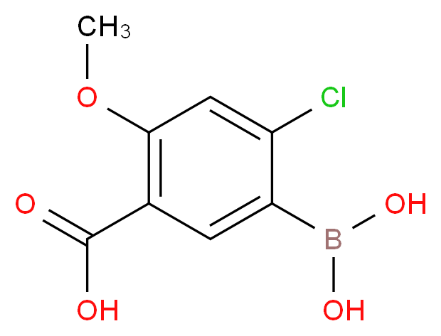 4-chloro-5-(dihydroxyboranyl)-2-methoxybenzoic acid_分子结构_CAS_957066-09-0