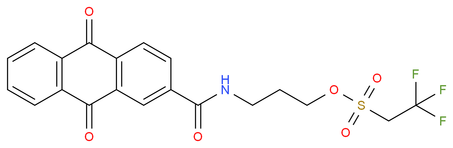 3-[(9,10-dioxo-9,10-dihydroanthracen-2-yl)formamido]propyl 2,2,2-trifluoroethane-1-sulfonate_分子结构_CAS_661461-84-3
