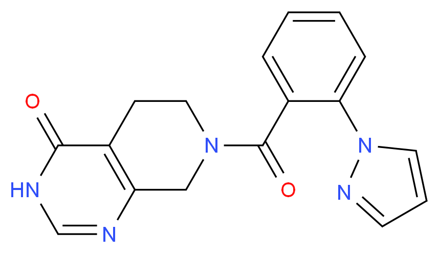 7-[2-(1H-pyrazol-1-yl)benzoyl]-5,6,7,8-tetrahydropyrido[3,4-d]pyrimidin-4(3H)-one_分子结构_CAS_)