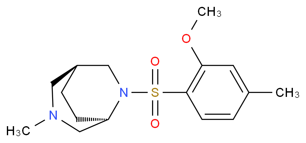 (1S*,5R*)-6-[(2-methoxy-4-methylphenyl)sulfonyl]-3-methyl-3,6-diazabicyclo[3.2.2]nonane_分子结构_CAS_)