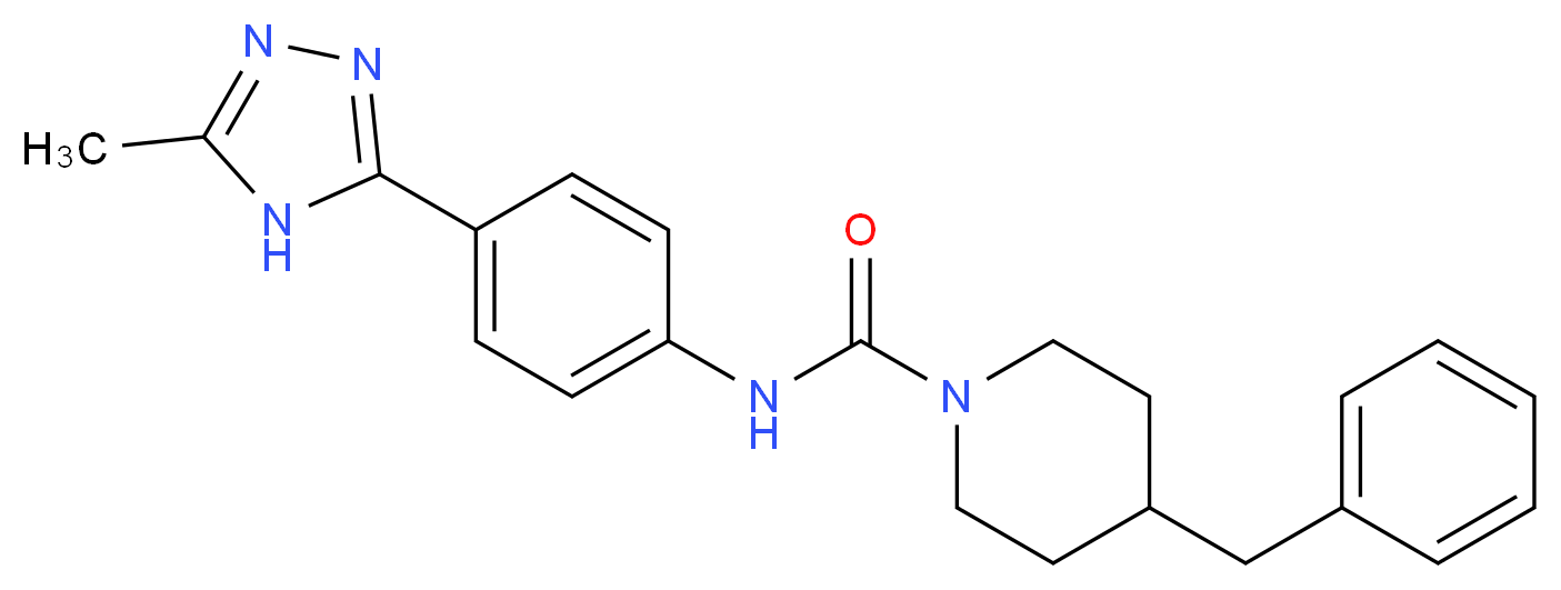 4-benzyl-N-[4-(5-methyl-4H-1,2,4-triazol-3-yl)phenyl]piperidine-1-carboxamide_分子结构_CAS_)