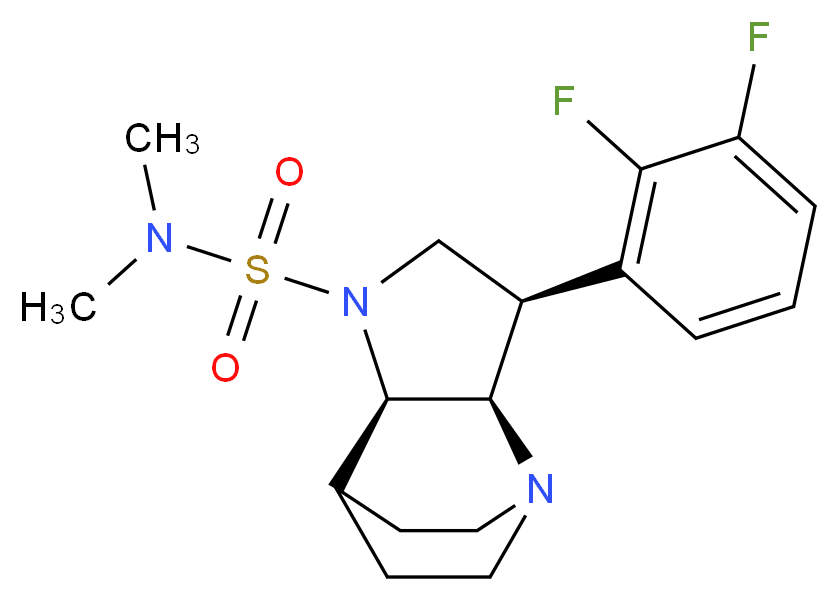 (3R*,3aR*,7aR*)-3-(2,3-difluorophenyl)-N,N-dimethylhexahydro-4,7-ethanopyrrolo[3,2-b]pyridine-1(2H)-sulfonamide_分子结构_CAS_)