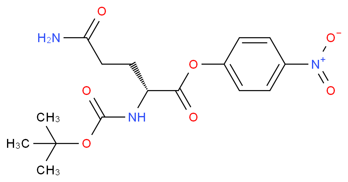 4-nitrophenyl (2R)-2-{[(tert-butoxy)carbonyl]amino}-4-carbamoylbutanoate_分子结构_CAS_74086-23-0