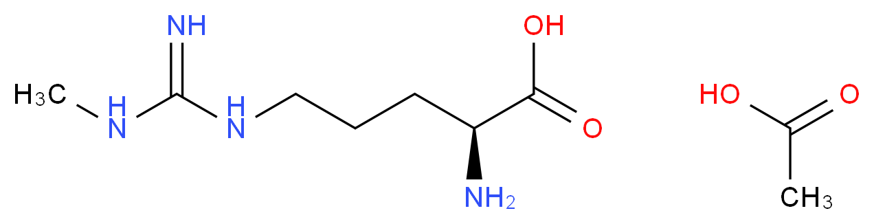 (2S)-2-amino-5-(1-methylcarbamimidamido)pentanoic acid; acetic acid_分子结构_CAS_53308-83-1